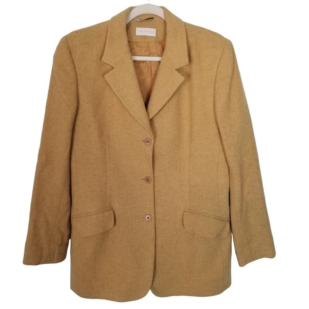 Brooks Brothers Womens Wool Herringbone Blazer Size 8 Career Corp Offiice Work